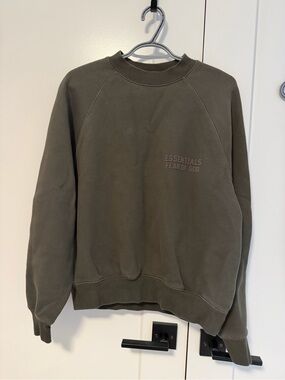 Fear of God Essentials Olive Crewneck Sweatshirt